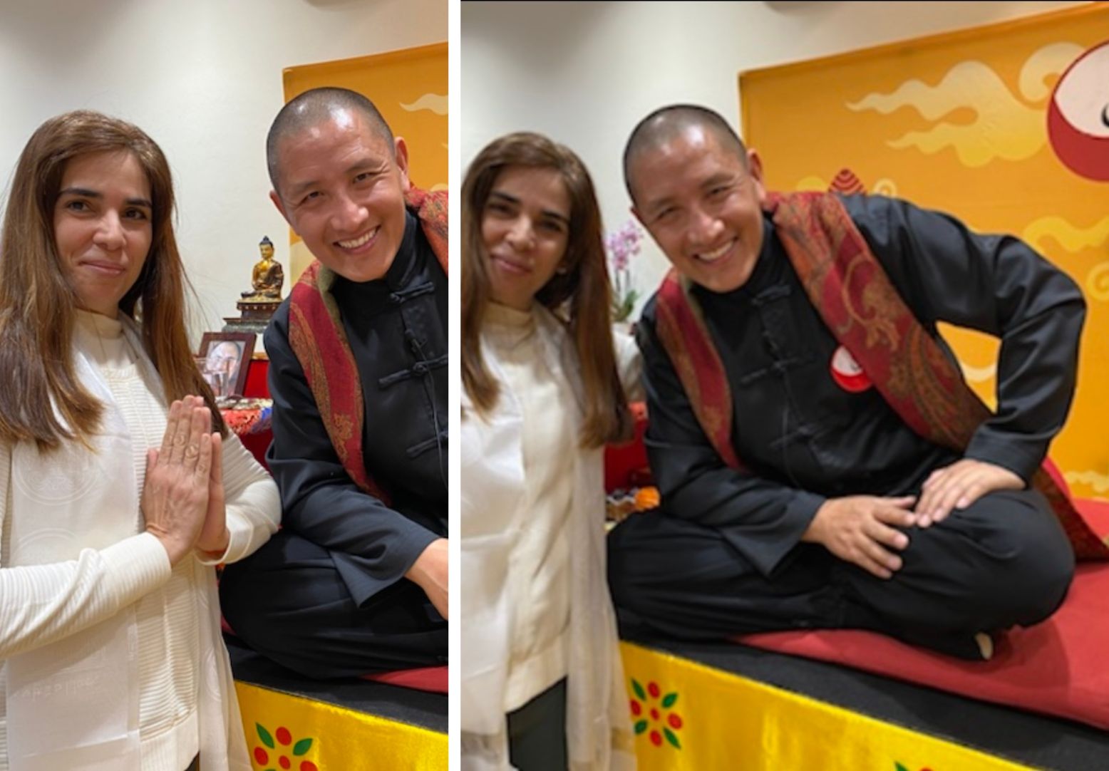 Profesora Michelle con Tulku Lobsang de nangten menlang international